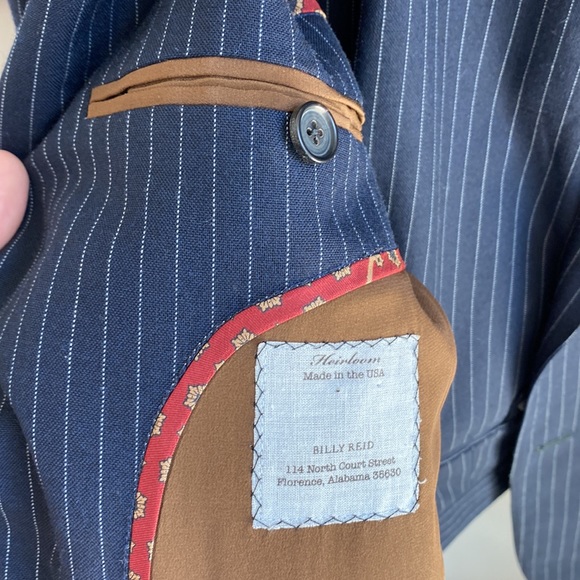 Billy Reid Made To Measure Navy Pinstripe Suit - Picture 2 of 5